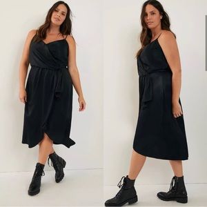 NEW Anthropologie black tulip wrap dress